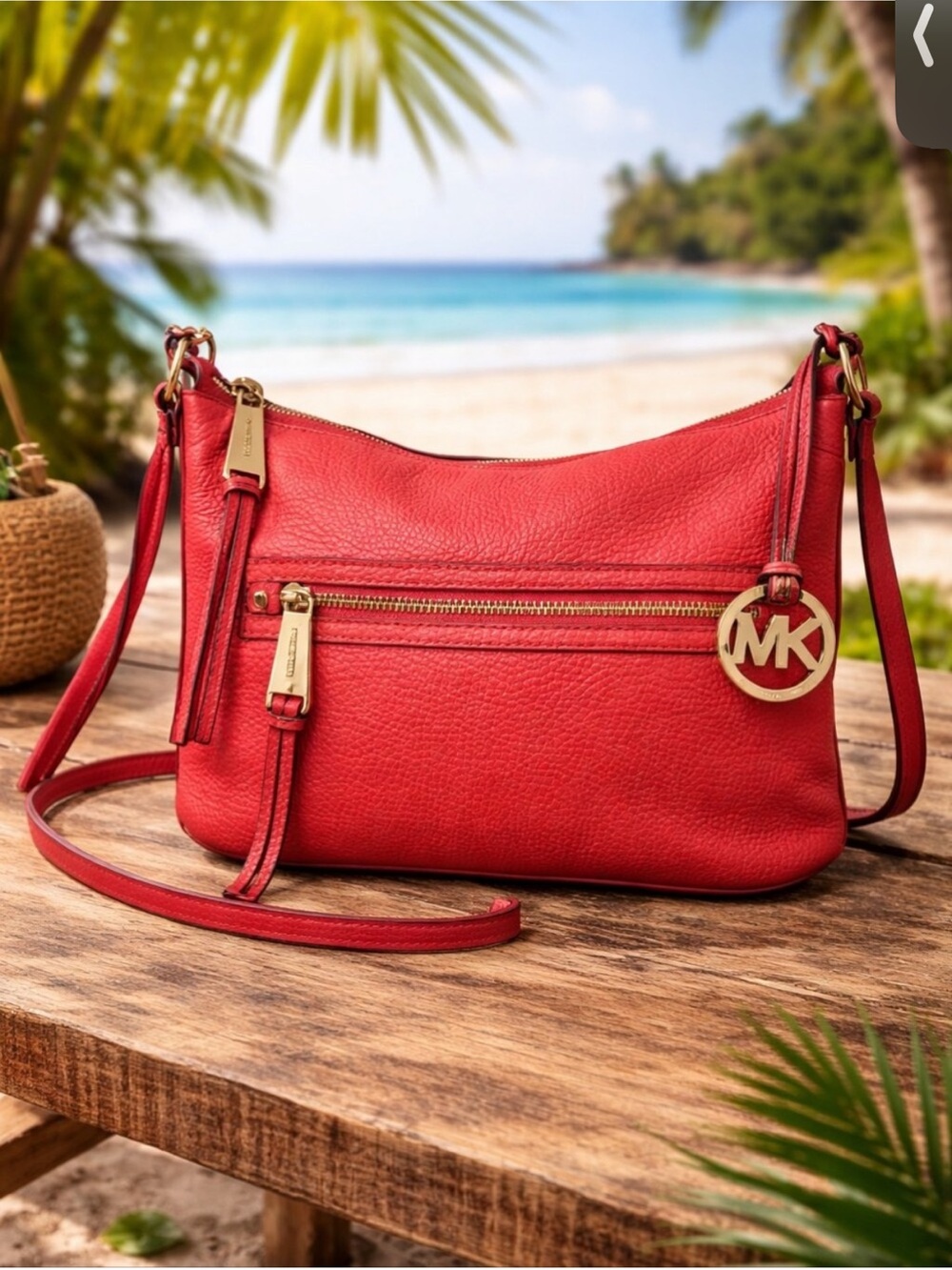 Michael Kors Coral Leather Crossbody Bag